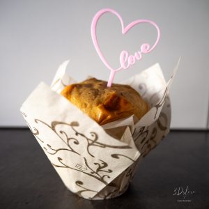 Cupcake topper - coeur love