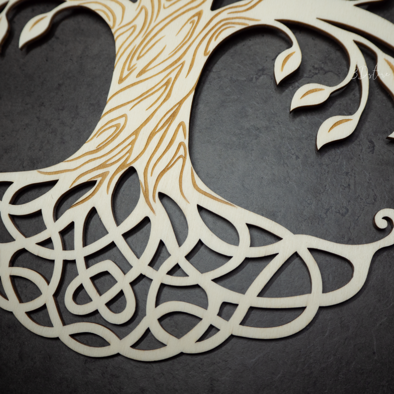 Décoration Murale Arbre De Vie En Bois - Art Mural, Beige, Style Art Déco