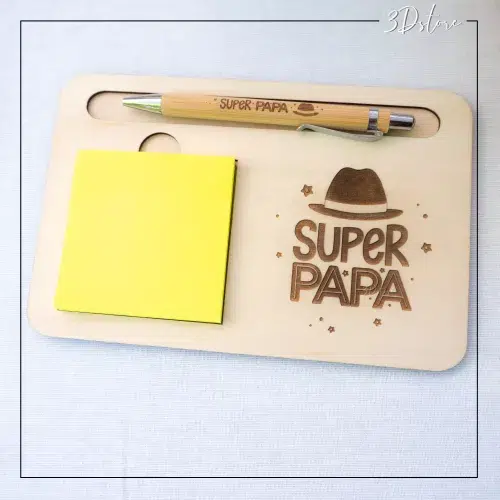 Support notes autocollantes - super papa chapeau