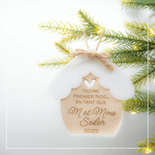 Suspension de noël personnalisable - Maison m et mme