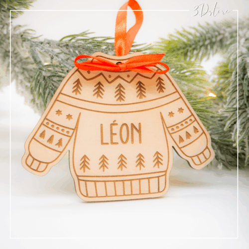 Suspension de noël personnalisable - pull de Noël