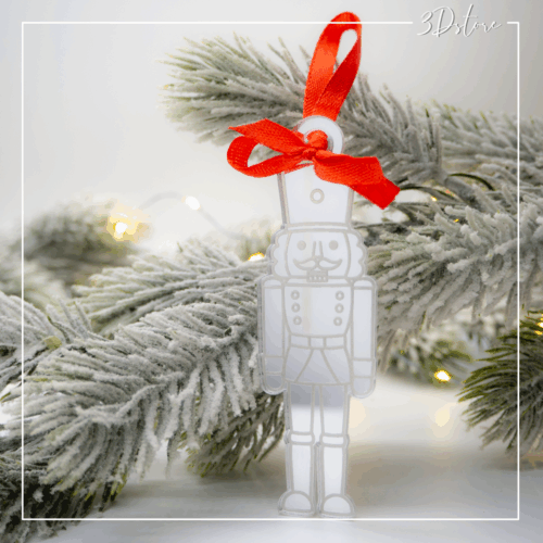 Suspension de Noël - casse-noisettes argenté