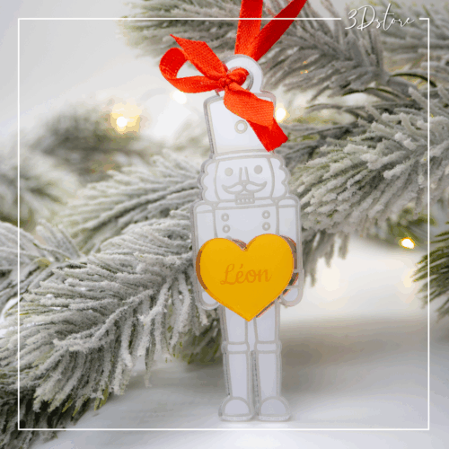 Suspension de Noël personnalisable - casse-noisettes argenté