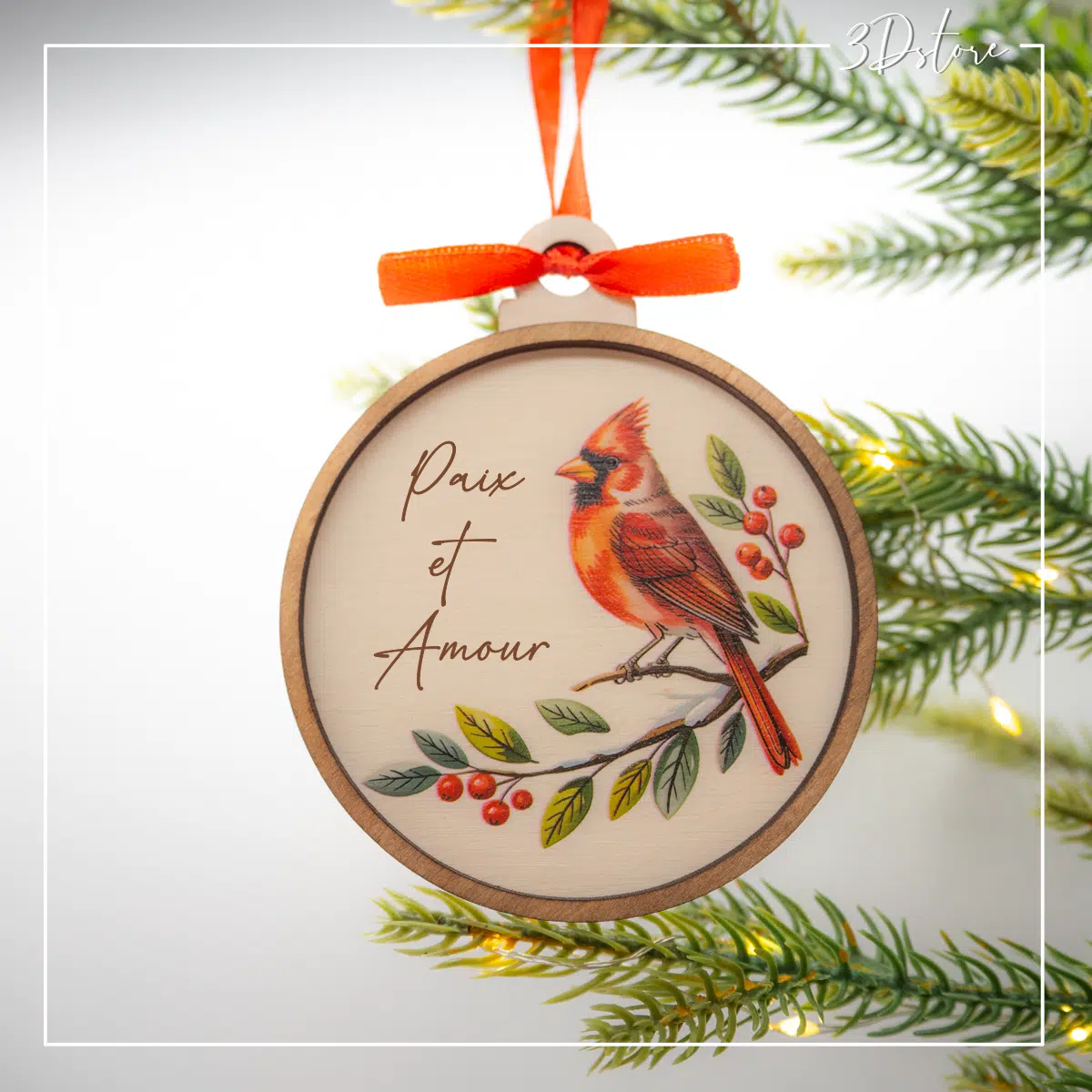 Boule de Noël personnalisable - Cardinal