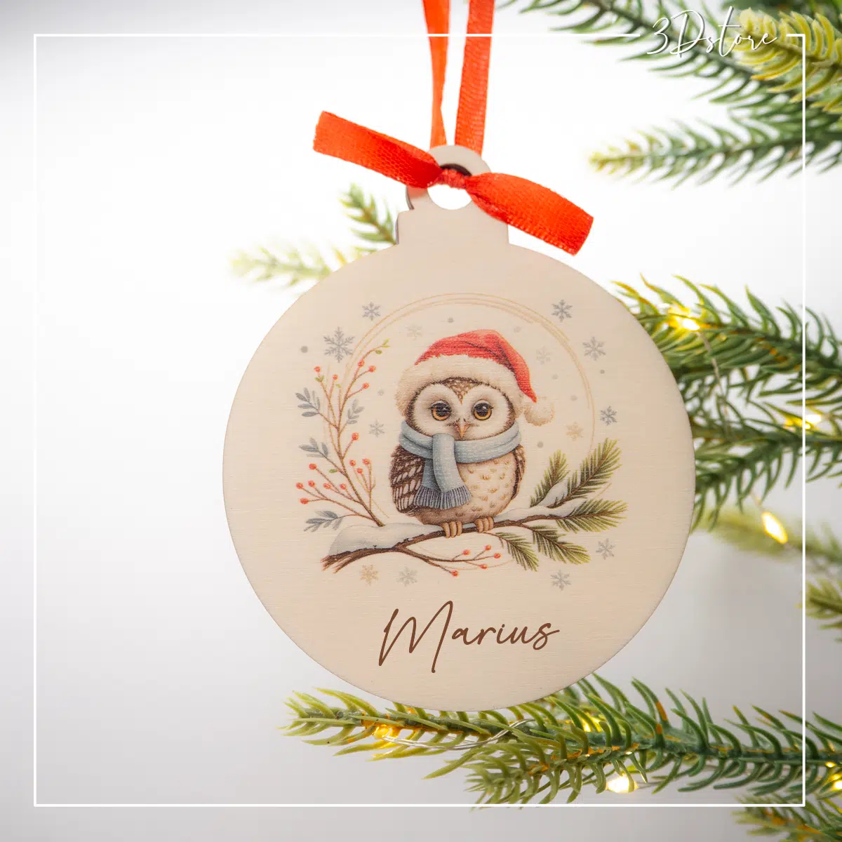 Boule de Noël personnalisable - Chouette