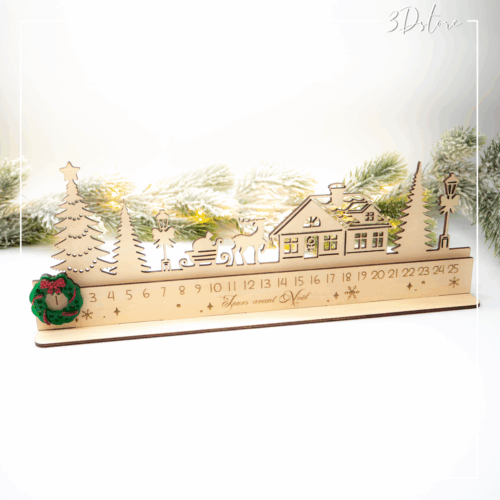 Décompte de Noël - couronne et maison