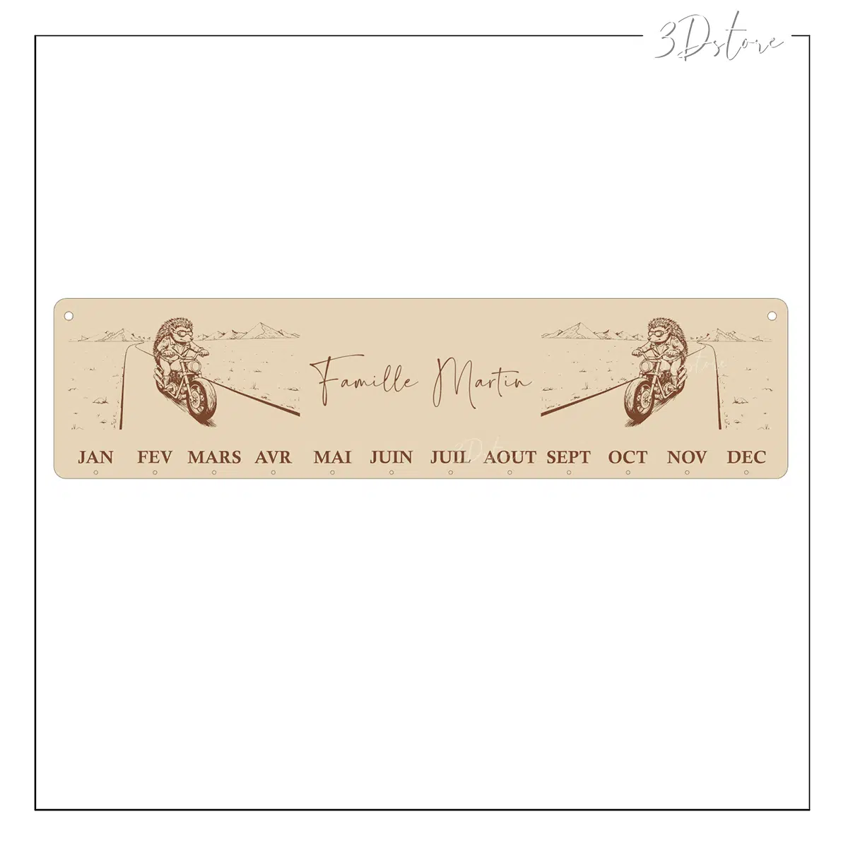 calendrier anniversaires hérisson motard