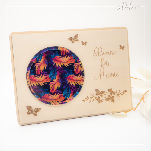 Plateau à tasse personnalisable plumes