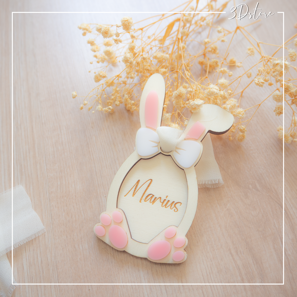 Etiquette personnalisée lapin panier