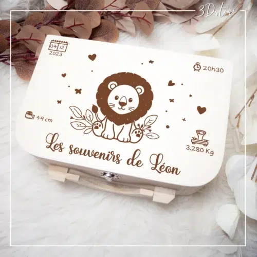 valisette personnalisable naissance lion